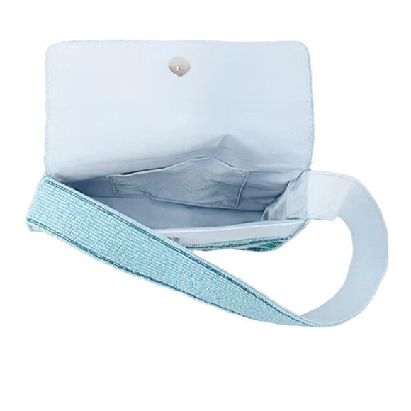 NWT SOL and MER Swimmers Turquoise Beaded Shoulder Bag - Picture 3 of 4